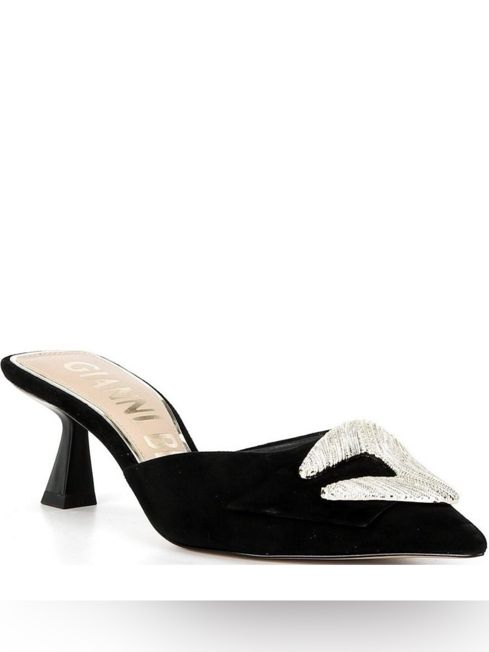 New Gianni Bini
Wendella Suede Buckle Ornament Dress Mules